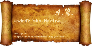 Andráska Marina névjegykártya